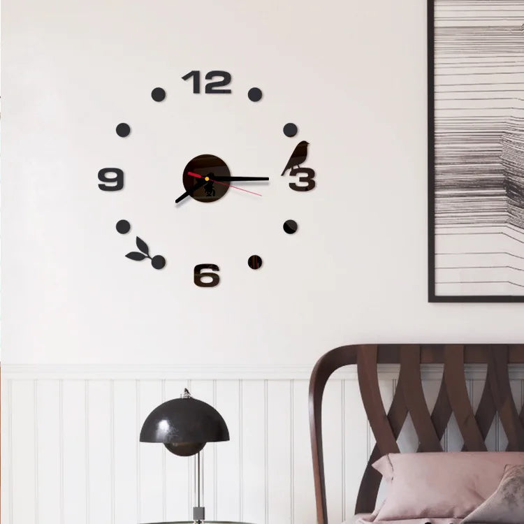 2026 Modern Design Large Wall Clock 3D DIY Quartz Clocks Fashion Watches Acrylic Mirror Stickers Living Room Home Decor Horloge