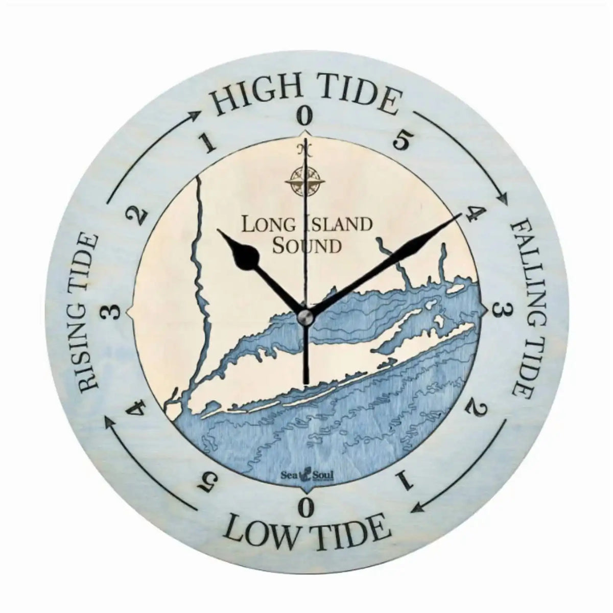 Rustic Beach Ocean Tide Time Wall Clocks Round Large Coastal Nautical Tide Wall Watch Bedroom Home Decor 10in