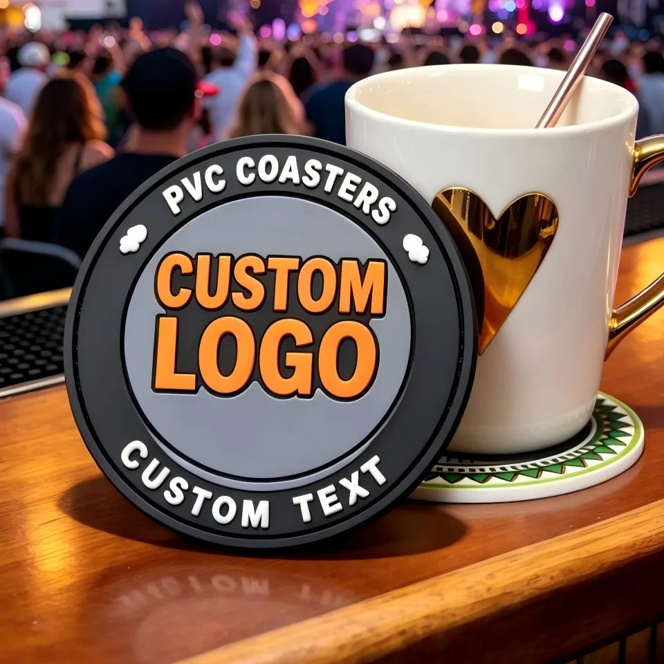 Custom Personalized Soft PVC Cup Drink Bar Coaster Rubber Coasters Any Shape with Your Logo Design Mats & Pads for Home Bar