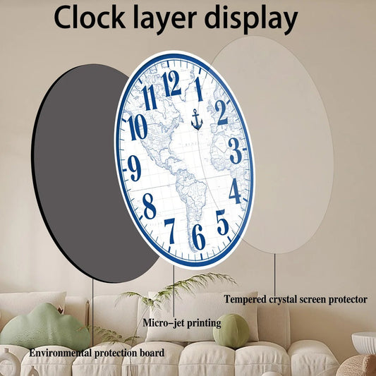 World Map Pattern Clock Suitable for Home And College Decor Unique Wall Art Timepiece - Unique Finds Market LLC
