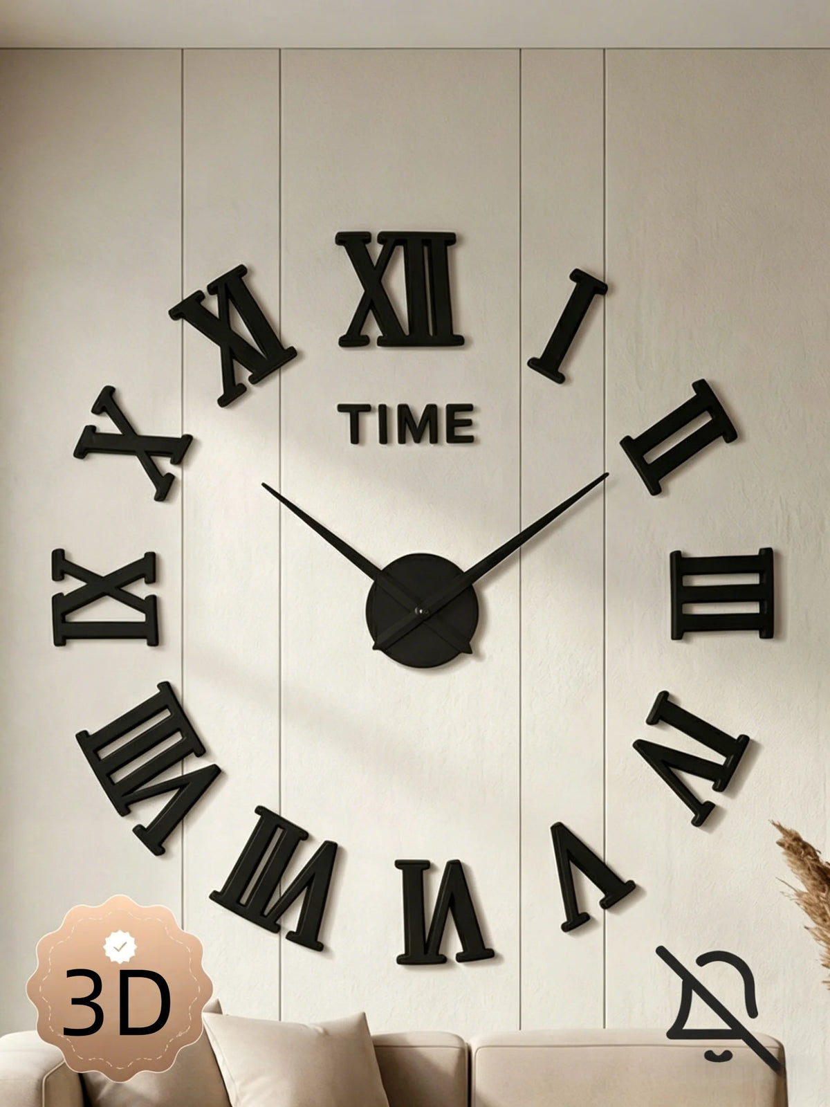 2D/3D Large Roman Numeral Acrylic Mirror Wall Clock Sticker Fashion DIY Quartz Clocks Watch Home Decoration Living Room Stickers