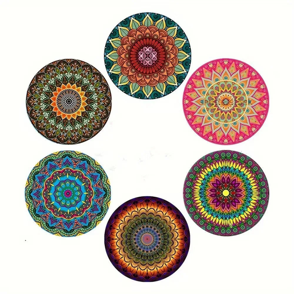6/8Pcs/set Wooden Placemat Set Design Circular Gathering Family Party Desktop Decoration Wooden Crafts Home Table Linen Coaster