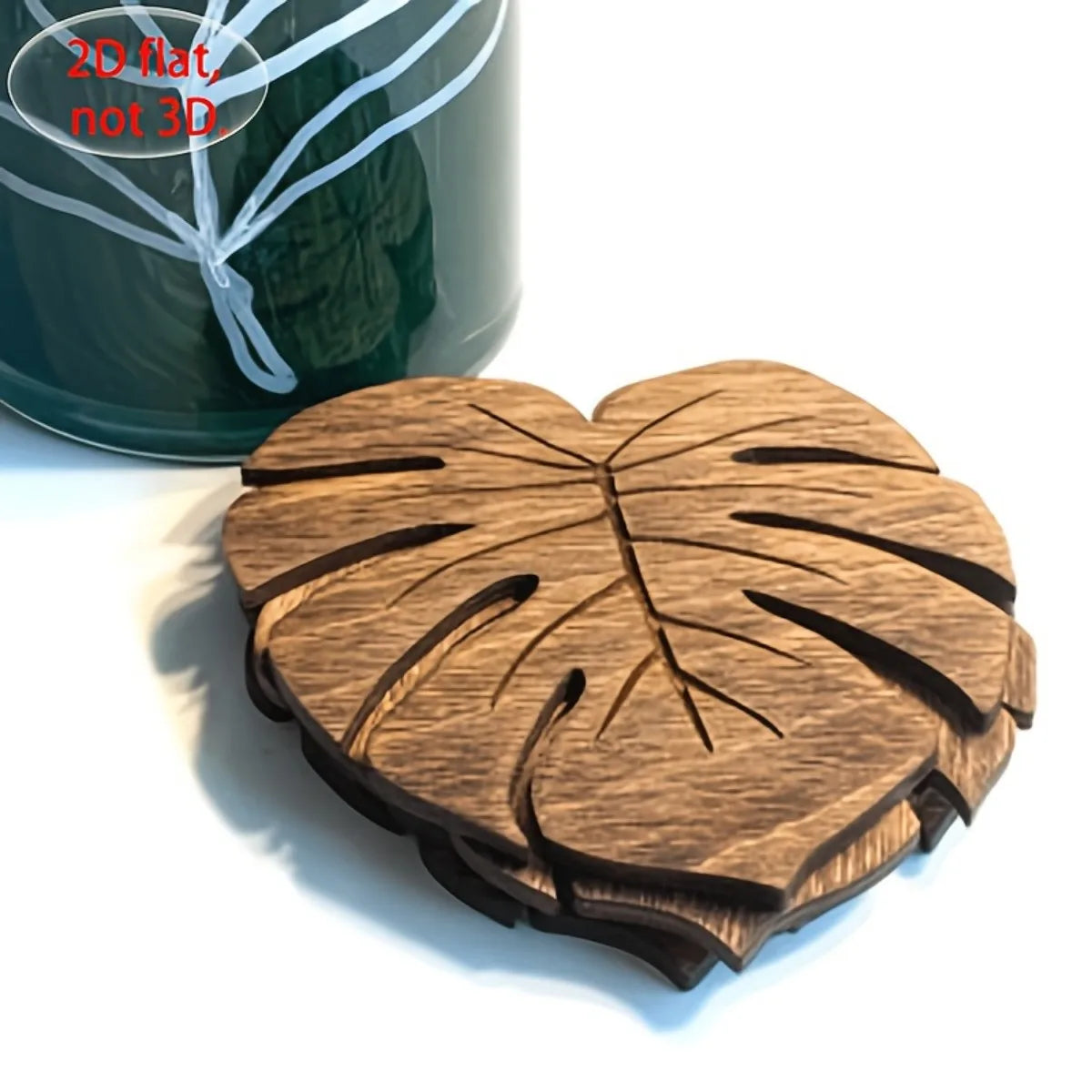 6pcs turtle backed bamboo natural wooden coaster set, insulated coaster, heat-resistant table mat, plate coaster