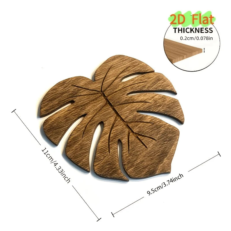2/5 Pack Wooden Turtle Shell-Shaped Coasters, Round, Fresh and Creative Design, Suitable for Office and Home Use, Heat-Resistant Pads