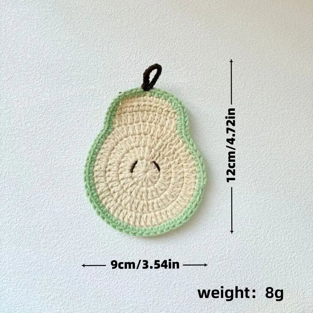 Yarn Crochet Fruit Coasters Fruit Shaped Heat Insulating Fruit Cup Coasters Soft Lightweight Handmade Crochet