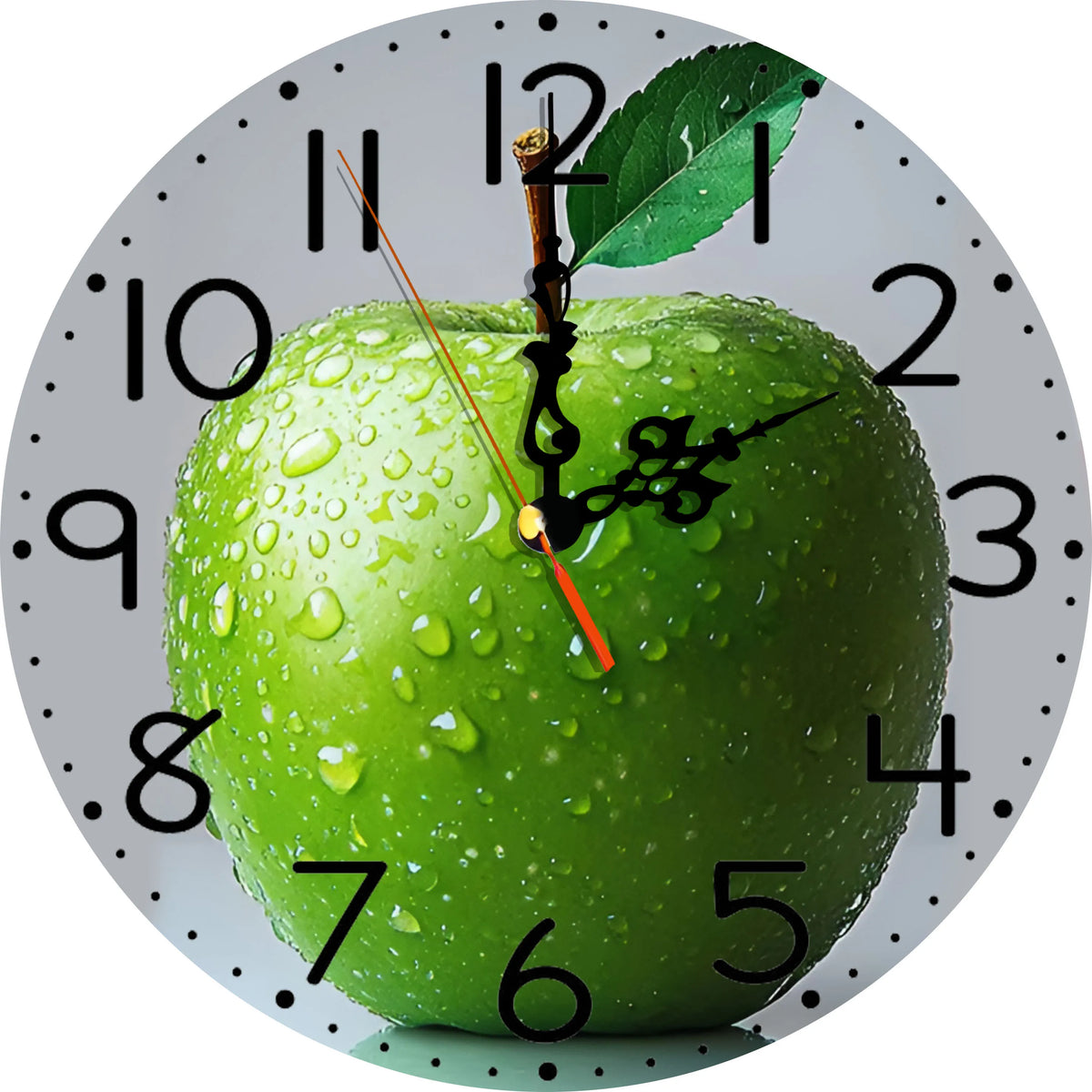 Silent Wooden Round Wall Clock, Non-Ticking Decor Wall Watch for Home Bedroom Living Room, AA Battery Not Included