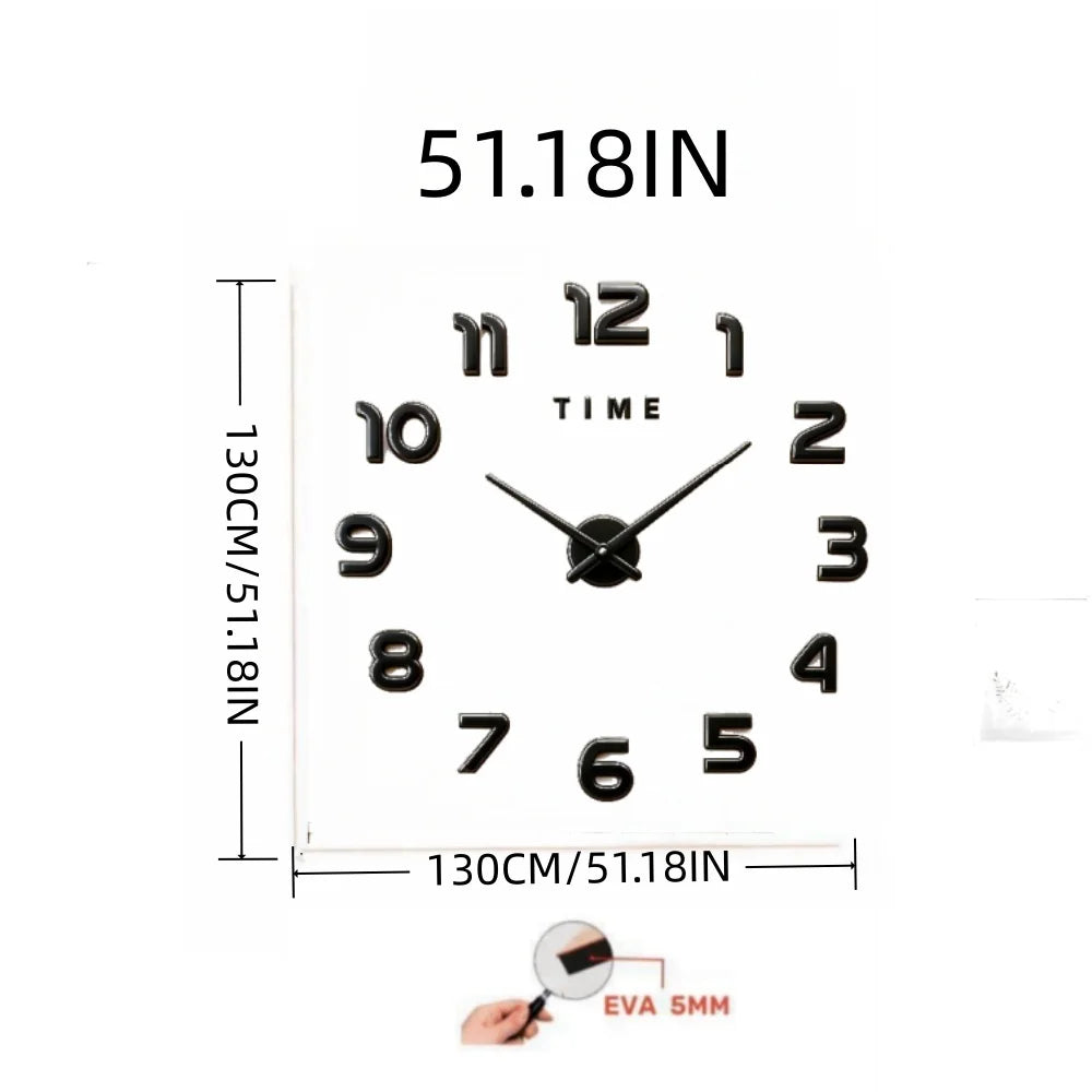 Large 3D Wall Clock Luminous Classic Wall Clocks DIY Digital Clock Wall Watches Stickers Silent Clock for Home Living Room Table