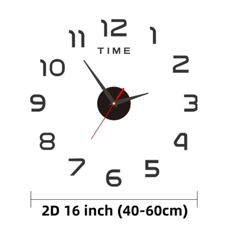 2026 Modern Design Large Wall Clock 3D DIY Quartz Clocks Fashion Watches Acrylic Mirror Stickers Living Room Home Decor Horloge