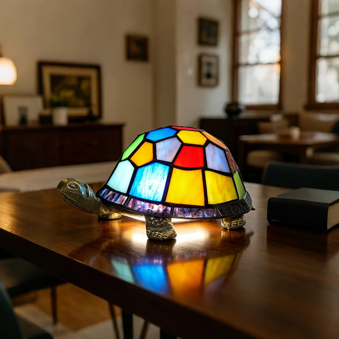 Turtle Night Light, Sea Turtle Gifts, Cute Stained Glass Animal Desk Lamps Kids' Bedroom Decor, Gift for Children, Birthdays