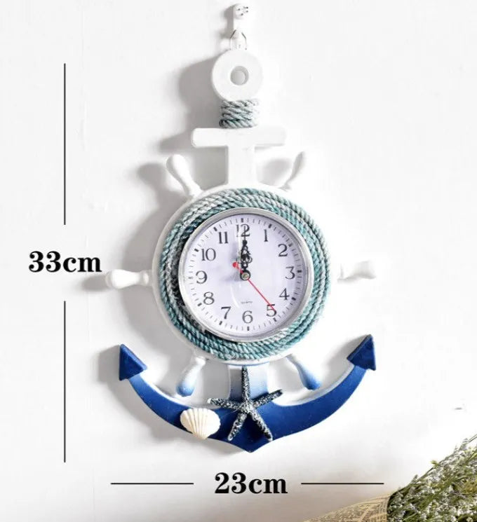 Life ring clock beach sea nautical theme boat decoration wall hanging decoration factory mediterranean ocean handmade  WJ721