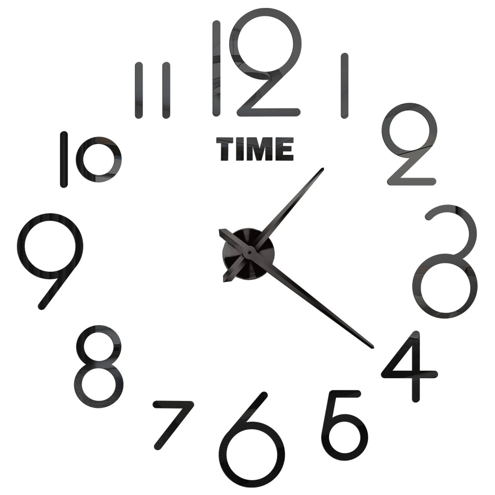 2D/3D Large Roman Numeral Acrylic Mirror Wall Clock Sticker Fashion DIY Quartz Clocks Watch Home Decoration Living Room Stickers