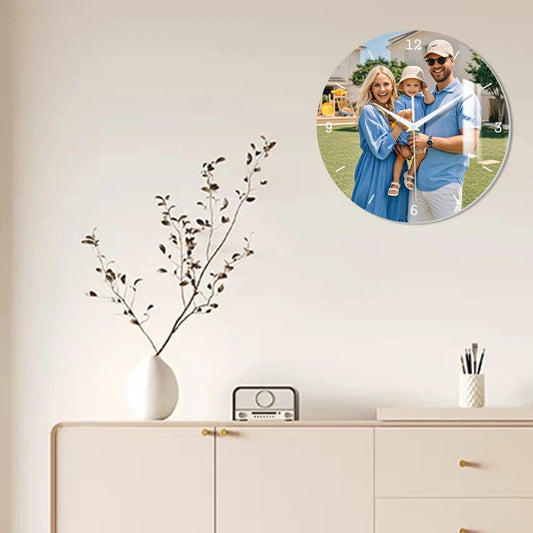 Send Photos Custom Art Clock Art Wall Clock Home Fashion Decoration Silent Quartz Clock Family Gift 12 "- 14" - Unique Finds Market LLC