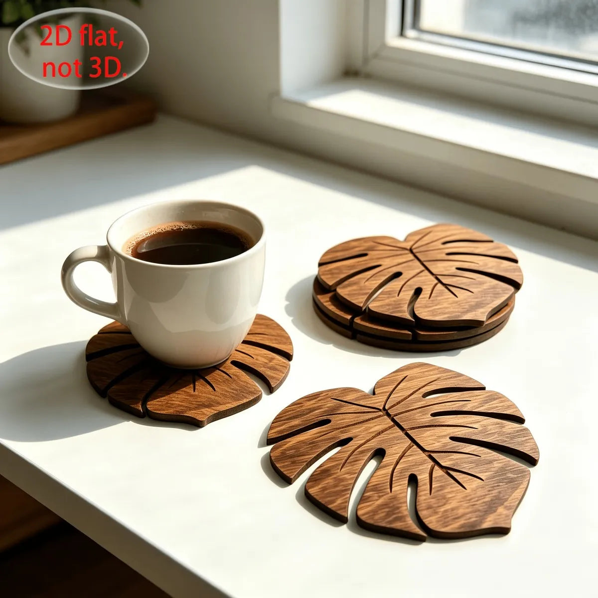 6pcs turtle backed bamboo natural wooden coaster set, insulated coaster, heat-resistant table mat, plate coaster