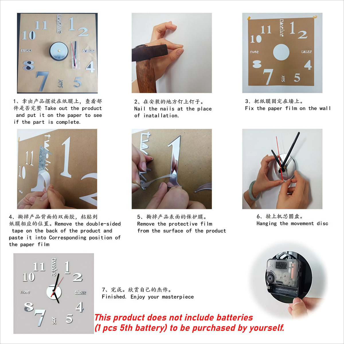 New Luminous Wall Clock Large Watch Horloge 3D DIY Acrylic Mirror Stickers Quartz Duvar Saat Clocks Modern Mute Alarm Clock
