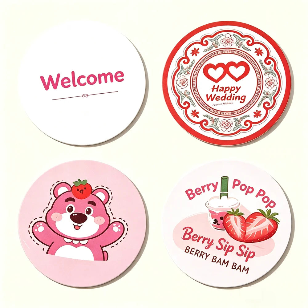 200PCS Customized Content Personalized Logo Paper Bar Hotel Coffee Milk Tea Beverage Disposable Hot Drink Coaster