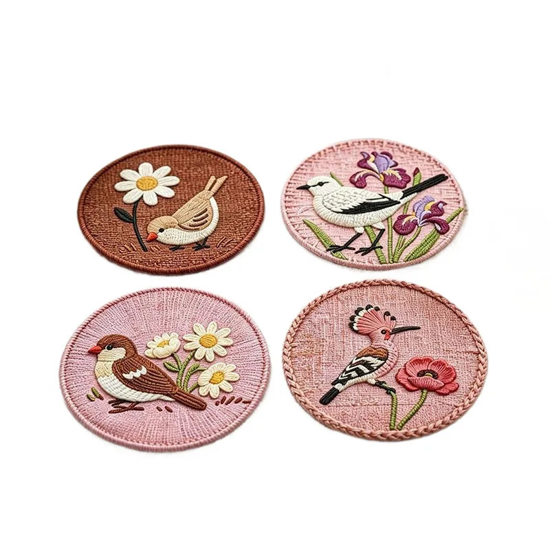 4PCS Chinese Diatom Mud Braided Coasters Heat Resistant Round Placemats Non Slip for Kitchen Tea Coffee Home