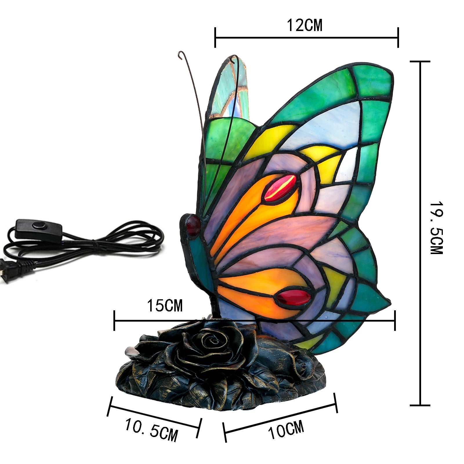 Modern Table Lamps Mediterranean Butterfly Retro Stained Glass Desk Lamp for Bedroom Bedside Vintage Living Room Light Fixtures