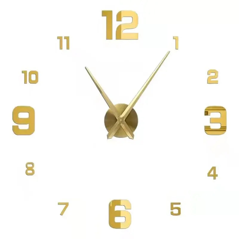 2026 Modern Design Large Wall Clock 3D DIY Quartz Clocks Fashion Watches Acrylic Mirror Stickers Living Room Home Decor Horloge
