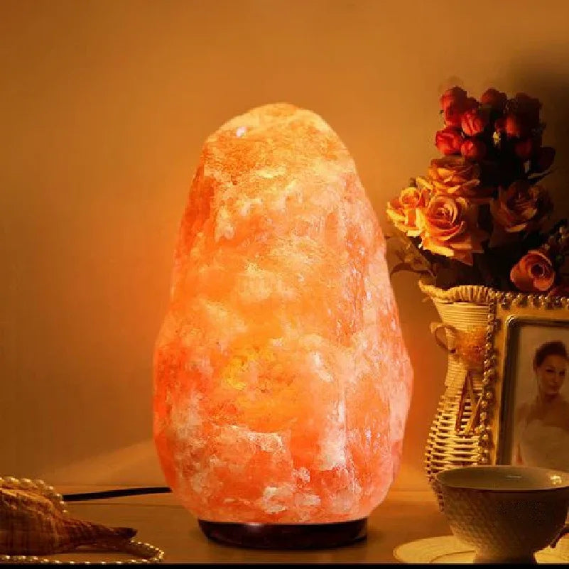 Natural Himalayan salt lamp, unique lighting fixture, also available in multi-color USB version