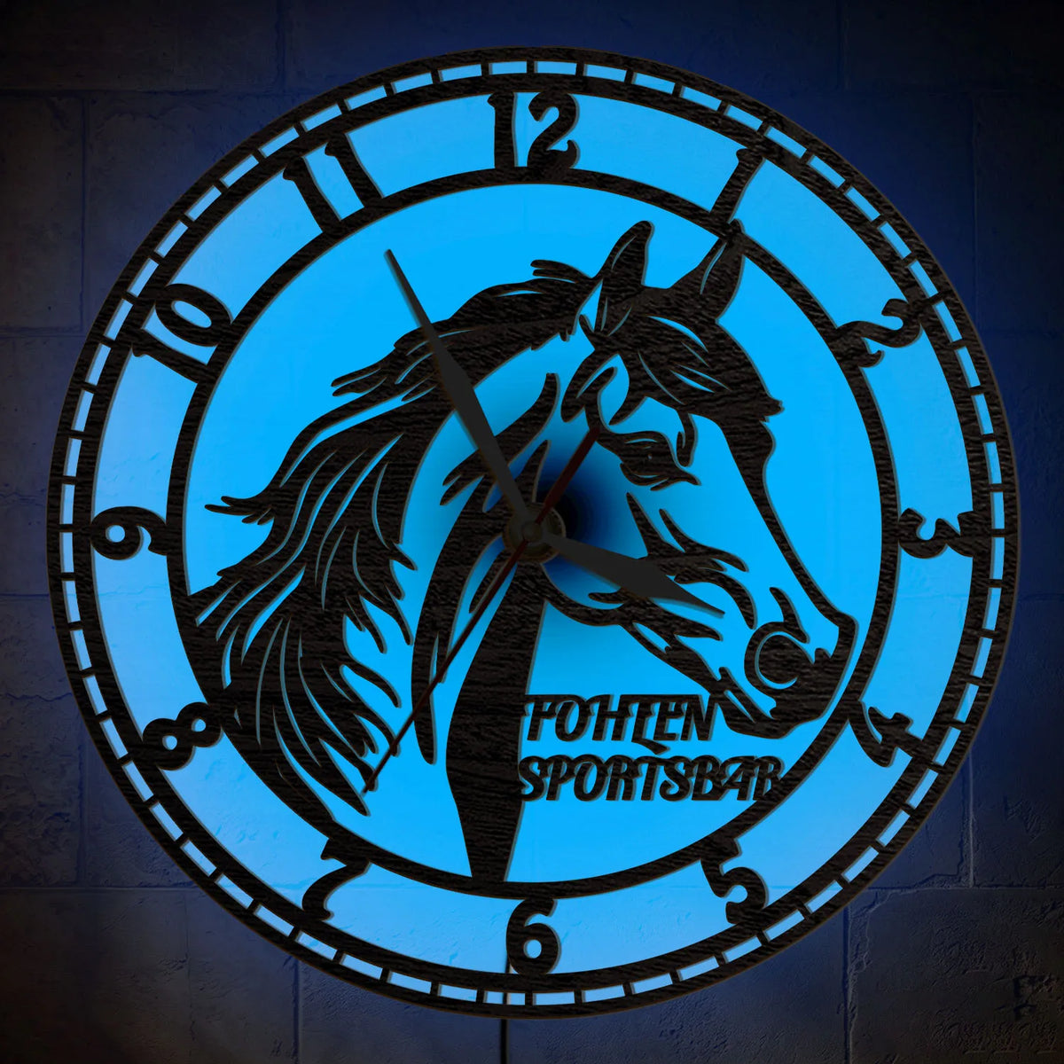 Personalized Horse Head Wooden Backlit Wall Clock Farm Ranch RGB Color Changing Glowing LED Sign Farm Ranch Custom Wall Clock