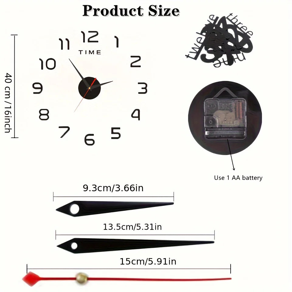 Large 3D Wall Clock Luminous Classic Wall Clocks DIY Digital Clock Wall Watches Stickers Silent Clock for Home Living Room Table