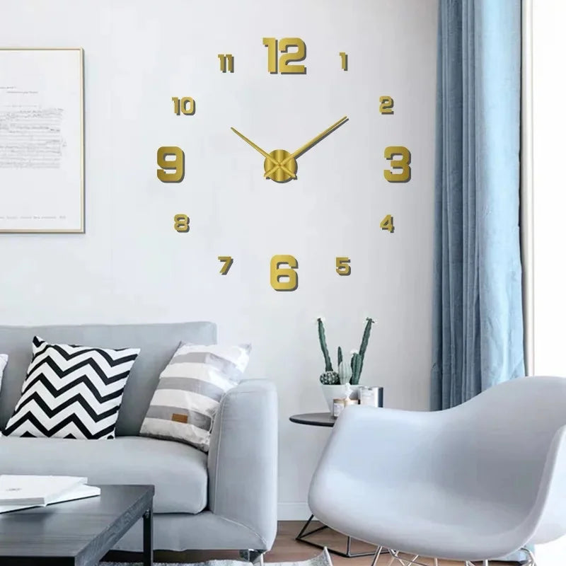 Large 3D Wall Clock Luminous Classic Wall Clocks DIY Digital Clock Wall Watches Stickers Silent Clock for Home Living Room Table