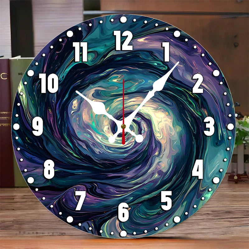 Multi Style Beach Wooden Round Silent Hanging Wall Clock,Suitable For Living Room,Office,Study Room,Bedroom,Home Decoration