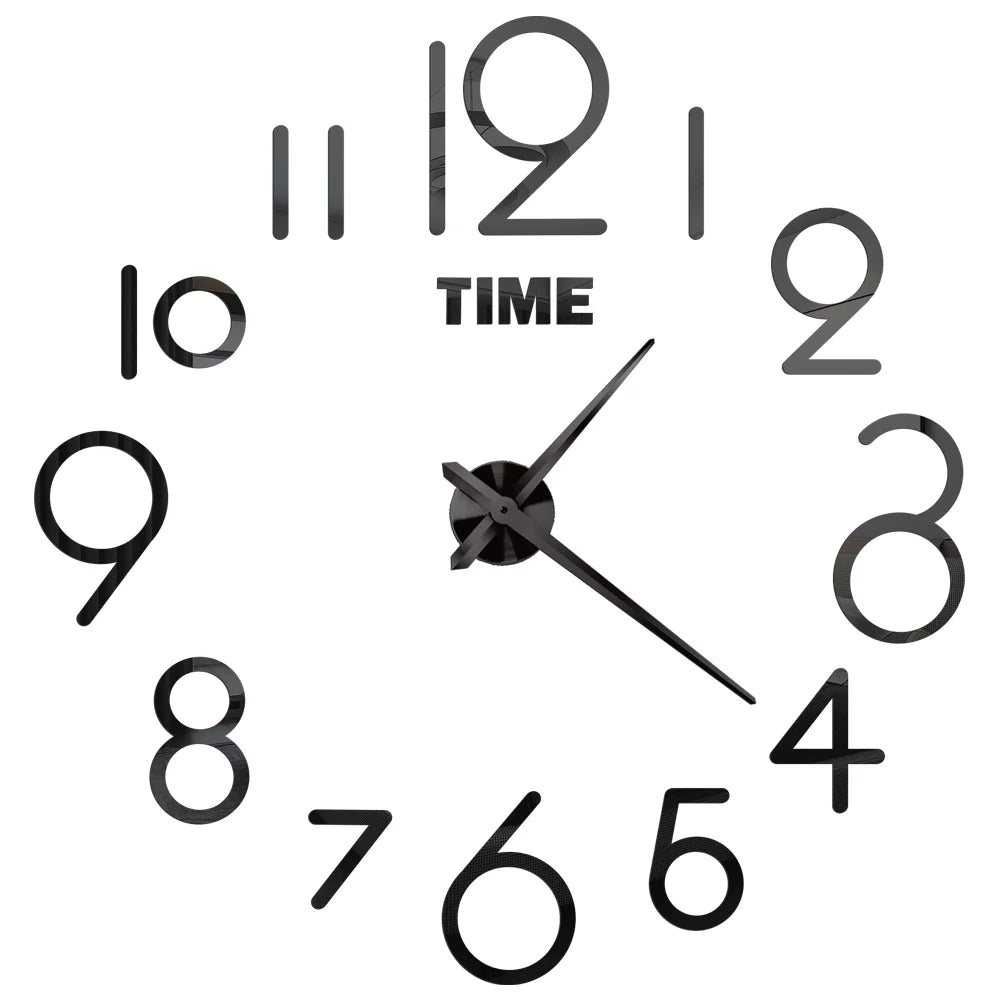 2026 Modern Design Large Wall Clock 3D DIY Quartz Clocks Fashion Watches Acrylic Mirror Stickers Living Room Home Decor Horloge