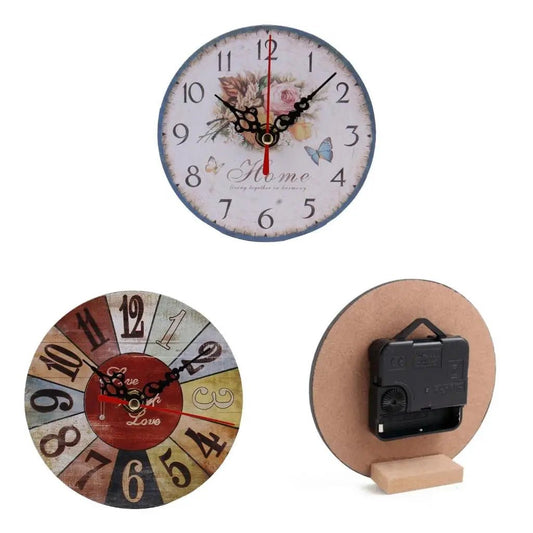 Silent Wooden Decorative Round Wall Clock Battery Operated Wall Clocks Home Decoration Round Wall Clock - Unique Finds Market LLC