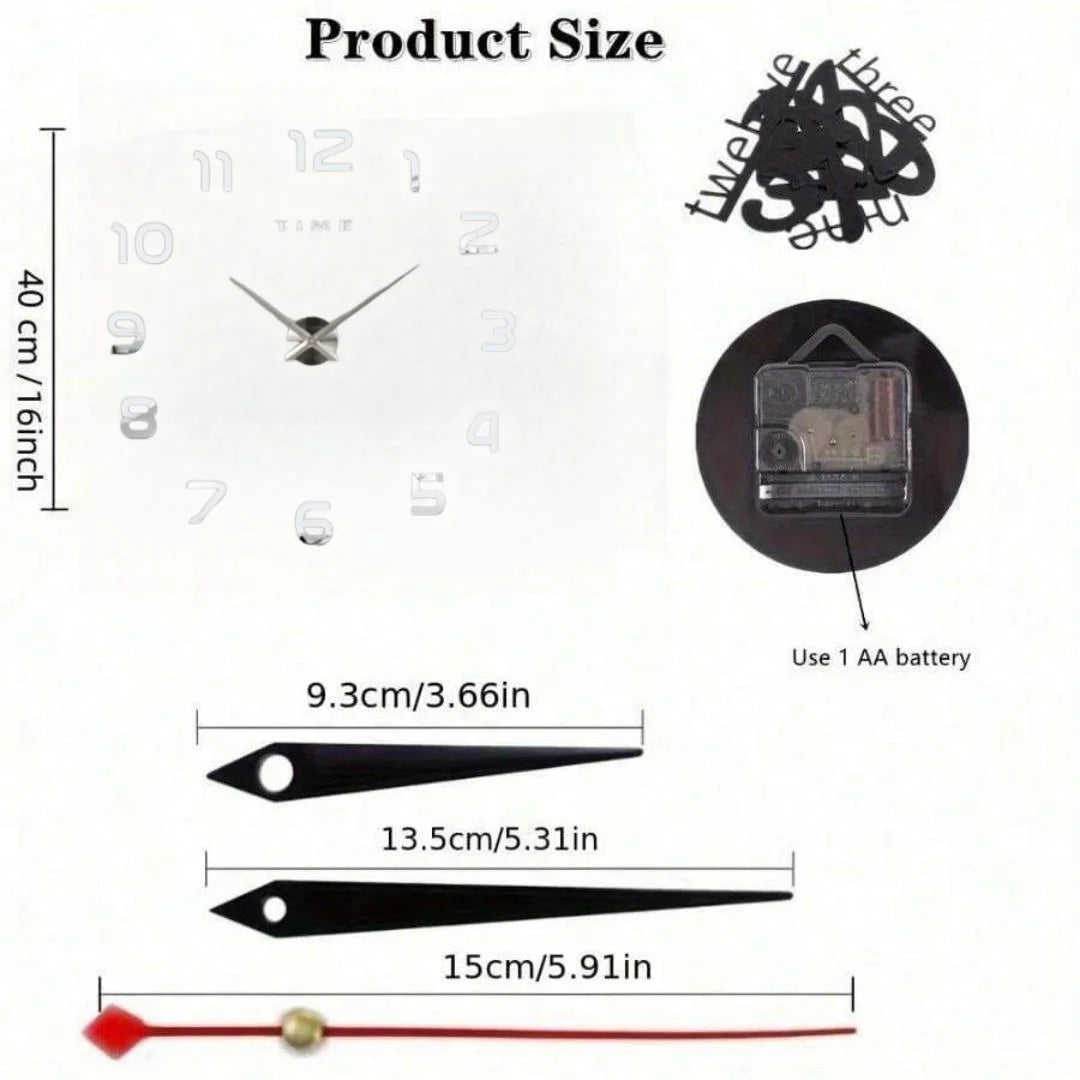Large 3D Wall Clock Luminous Classic Wall Clocks DIY Digital Clock Wall Watches Stickers Silent Clock for Home Living Room Table