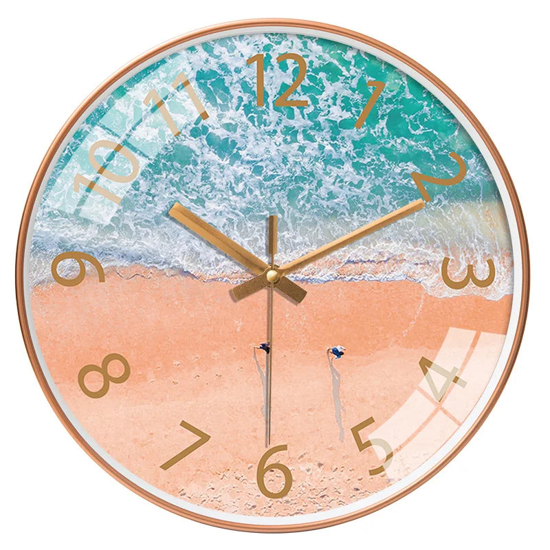 8inch Coastal Themed Wall Clock Vacation Style For Seaside Villas Coastal Living Rooms Bedrooms Wall Clock Noiseless 20CM