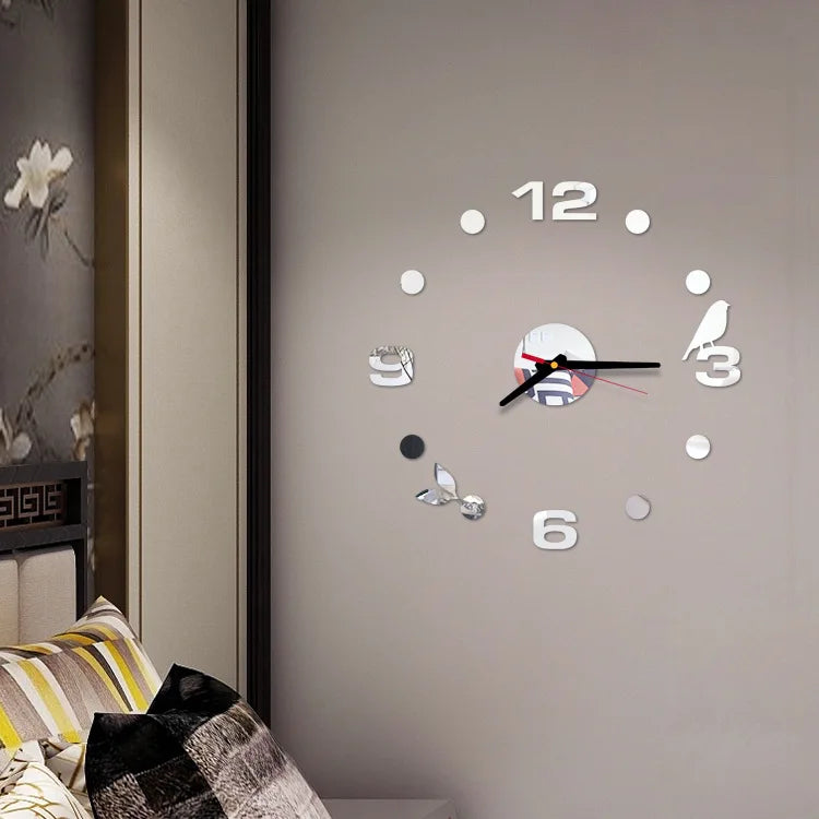 2026 Modern Design Large Wall Clock 3D DIY Quartz Clocks Fashion Watches Acrylic Mirror Stickers Living Room Home Decor Horloge