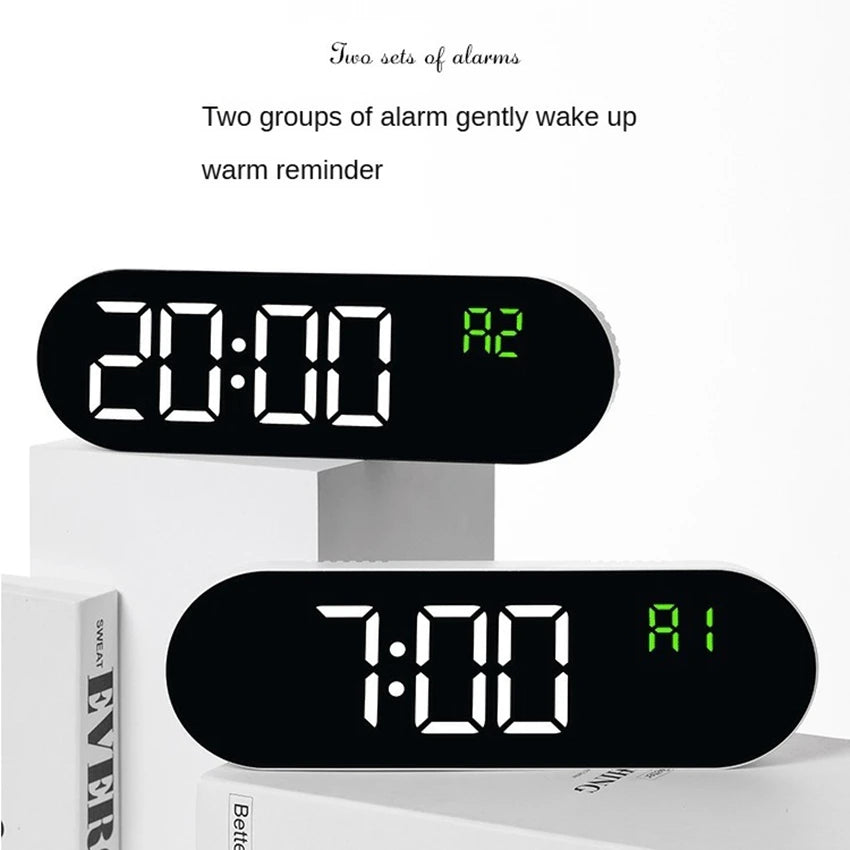 Large Digital Wall Clock Temperature and Date Week Display Electronic LED Table Alarm Clocks Brightness Adjustable 12/24H Format