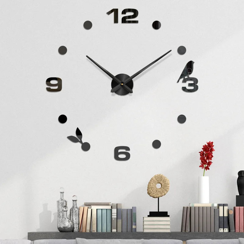 2026 Modern Design Large Wall Clock 3D DIY Quartz Clocks Fashion Watches Acrylic Mirror Stickers Living Room Home Decor Horloge