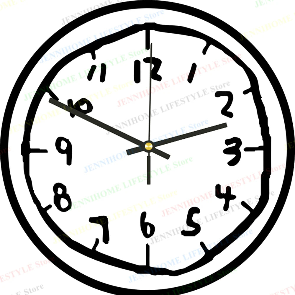 Beach Wall Clock Wall Art Clock Luxury Marble Watch Wall Mount Mechanic Clock Frameless Clock Wall Decor for Living Room Kitchen