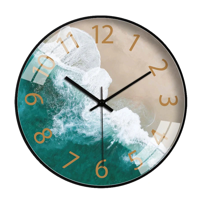 8inch Coastal Themed Wall Clock Vacation Style For Seaside Villas Coastal Living Rooms Bedrooms Wall Clock Noiseless 20CM
