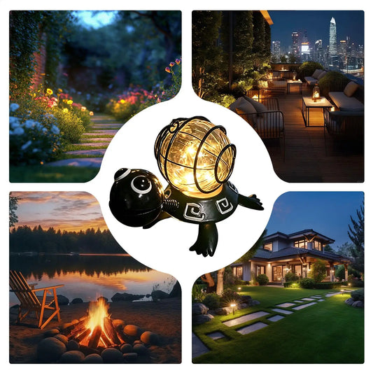 Turtle Garden Decor Waterproof Metal Turtle Shaped Decorative Light Solar Powered Garden Decor For Yard Patio Path Landscapes - Unique Finds Market LLC