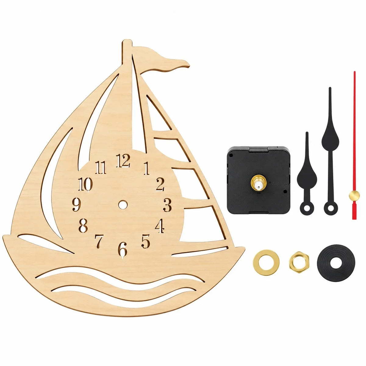 Wooden Sailboat Wall Clock, Nautical Coastal Home Decor, Beach House Wall Art, Ocean Theme Room Decor, Rustic Marine Clock