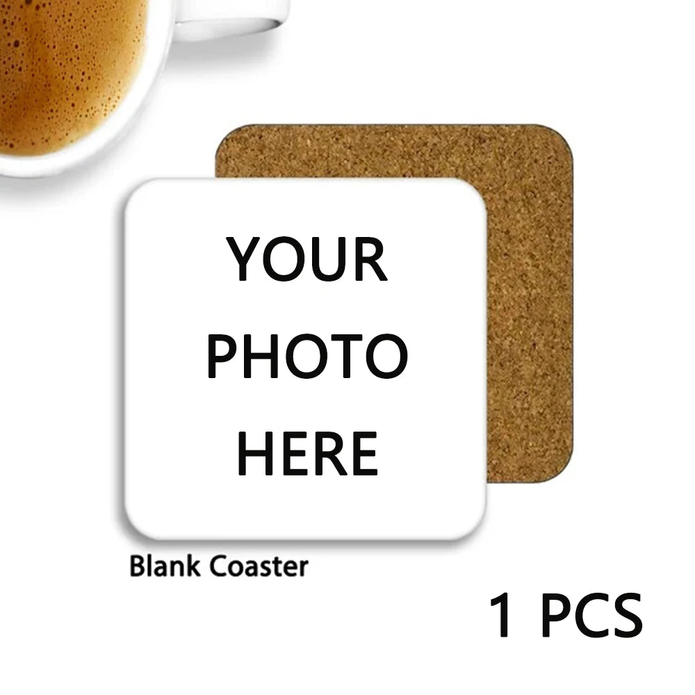 Customized Non-Slip Cork Coaster Photo Personalized Natural Wooden Cup Mat Heat Insulation Pads Tea Coffee Mug Coasters Deco