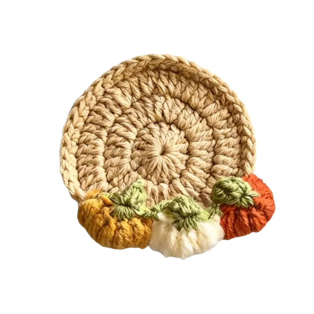 Handmade Crochet Craft Crochet Animal Coaster Soft Knitted Animal Shape Design Knitted Drink Coaster Creative Cartoon Style