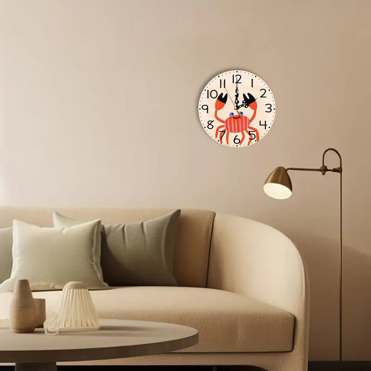 Silent Wooden Round Wall Clock, Non-Ticking Decor Wall Watch for Home Bedroom Living Room, AA Battery Not Included