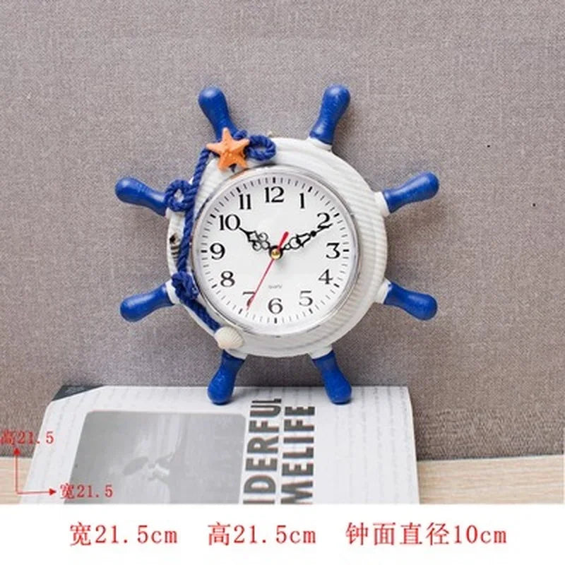 Life ring clock beach sea nautical theme boat decoration wall hanging decoration factory mediterranean ocean handmade  WJ721