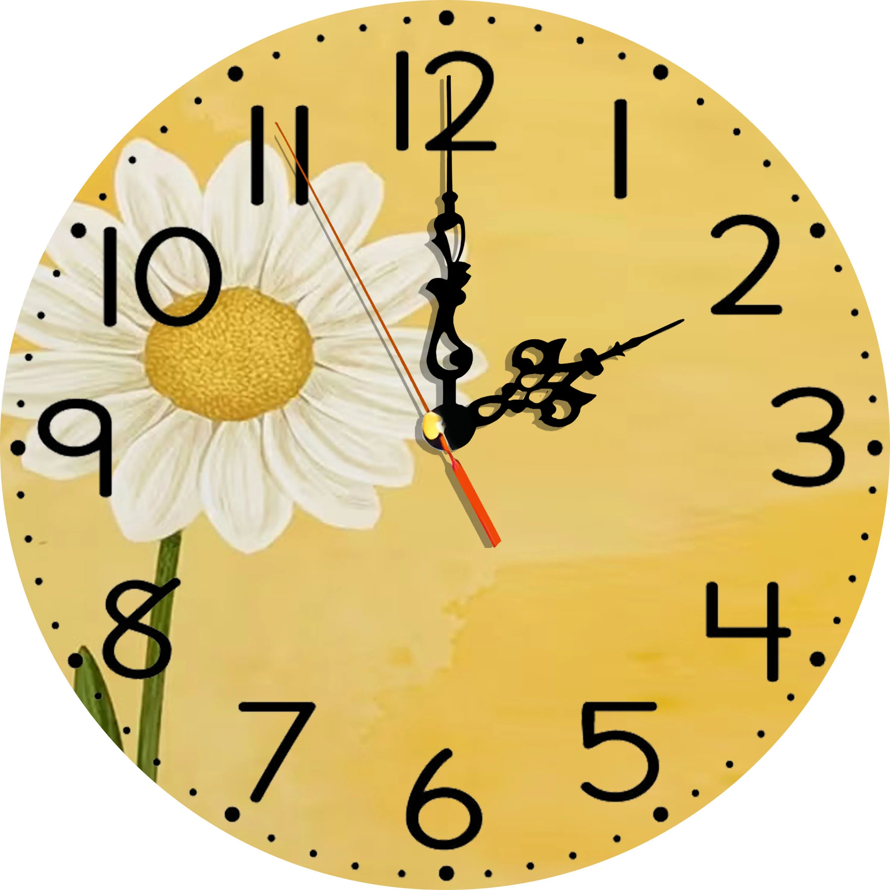 Silent Wooden Round Wall Clock, Non-Ticking Decor Wall Watch for Home Bedroom Living Room, AA Battery Not Included
