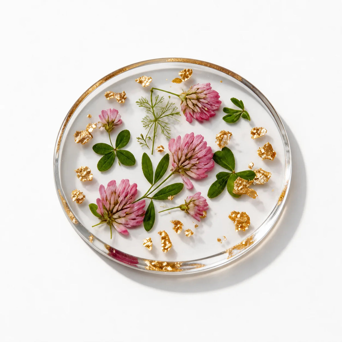 Pressed Flower Acrylic Coaster, Printed With Flowers, Suitable For Table Decoration And Women'S Birthday Gifts
