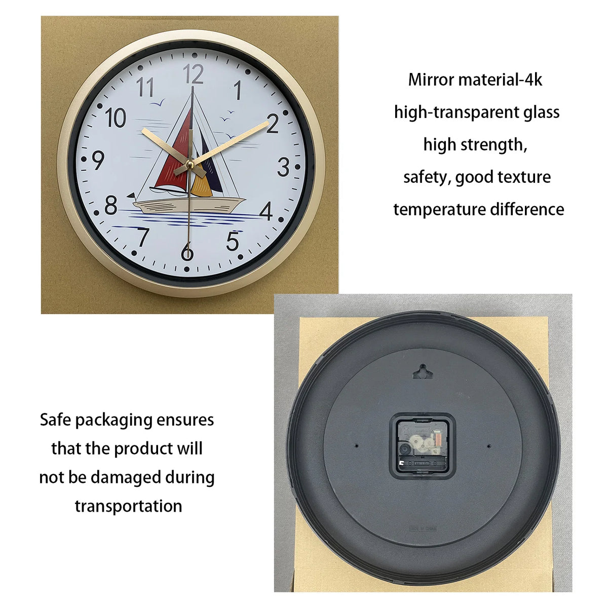 Freedom of the Sea Sailboat Design Wall Clock, 8-Inch Home Silent Clock, Decorated Living Room, Bedroom, Den, Bathroom