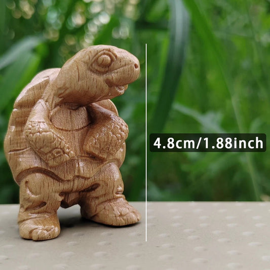 1.8 Inch Hand-Carved Wooden Turtle Figurine Ornament Modern Style, Animal Theme Suitable for Indoor Decorations, Bedroom, Desktop Decorations, Birthday Gifts, Men's Gifts, Centerpiece Decoration, Home Decor - Unique Finds Market LLC