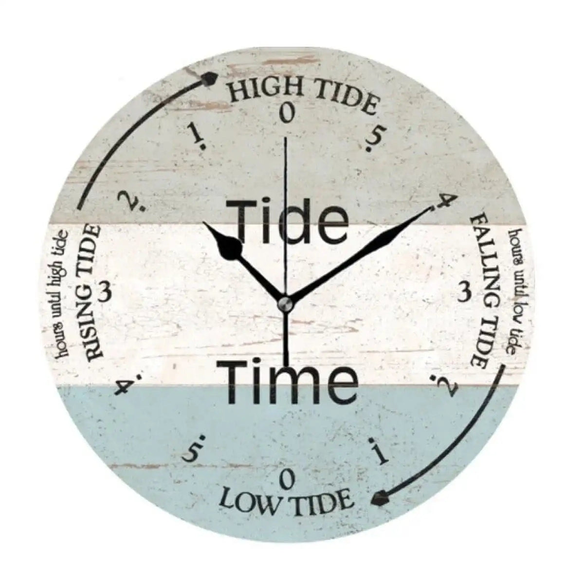 Rustic Beach Ocean Tide Time Wall Clocks Round Large Coastal Nautical Tide Wall Watch Bedroom Home Decor 10in