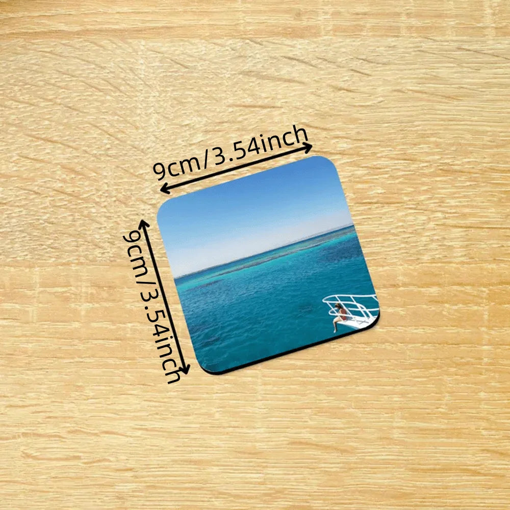 Customized Personalized Square Photo Coasters Free Custom Text Photo Logo Creative Tea Coasters For Family And Friends Wholesale
