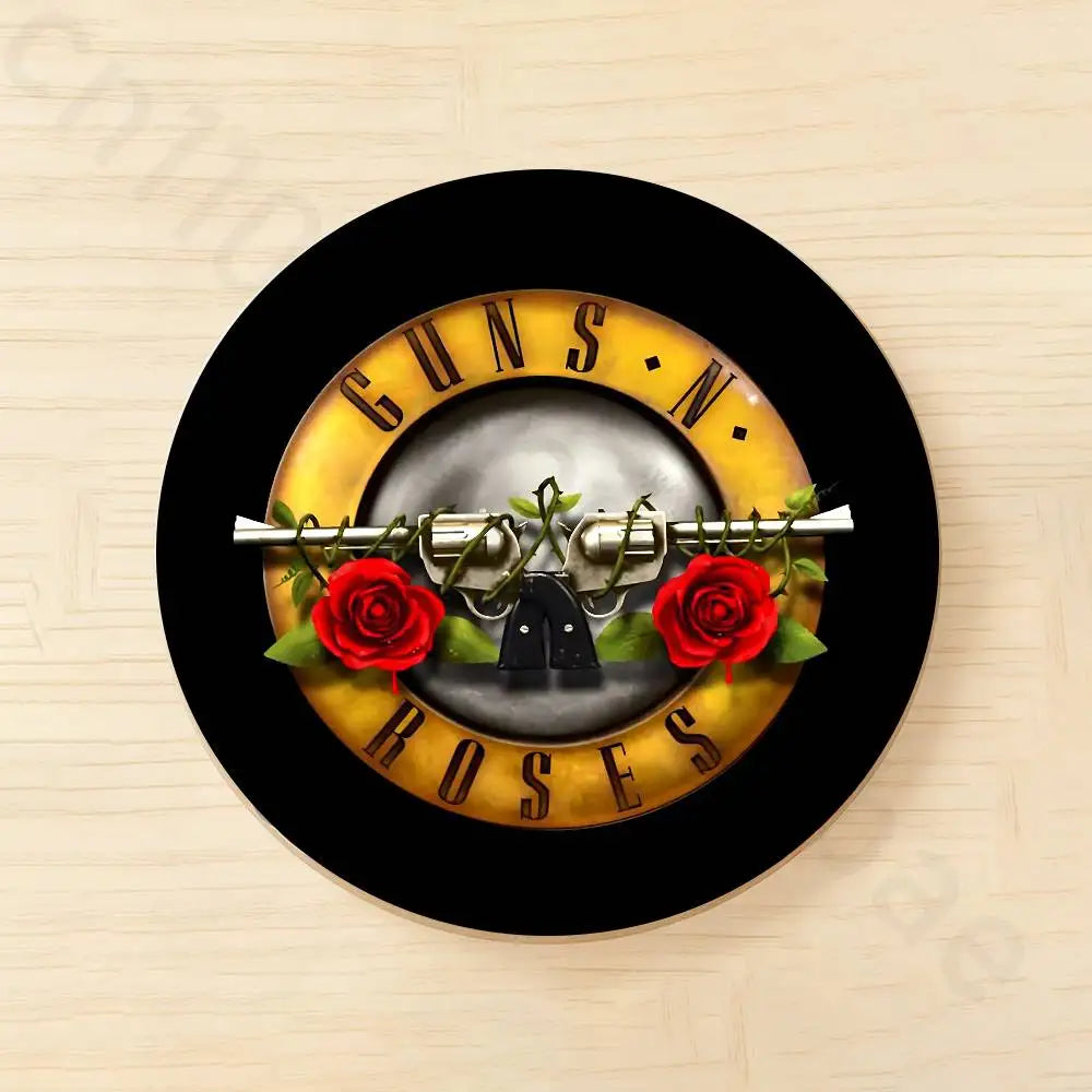 Band G-Guns N Roses Wooden Cup Coaster Tea Coffee Beverage Colour Printing Cup Mat Home Restaurant Decorations