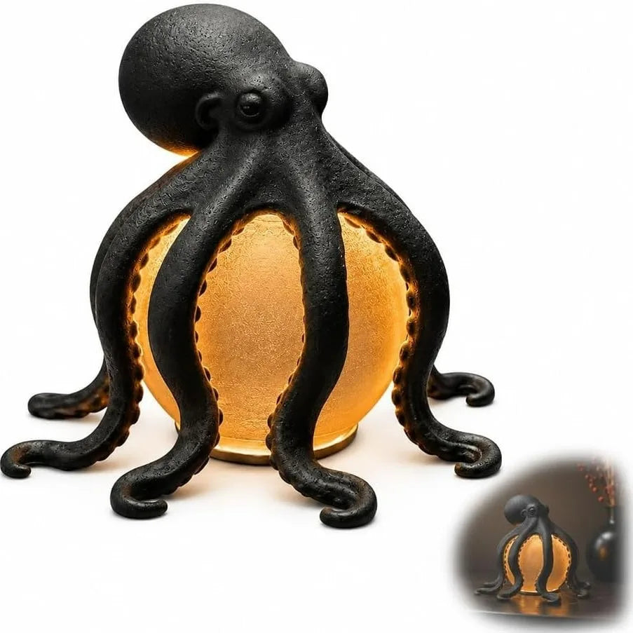 Octopus Desk Lamp Creative Sculpture Ocean Animal Desktop Artwork for Home Office Desk Decor Embellishment Thoughtful Gift